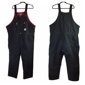 Carhartt R38 Insulated Quilted Bib Overalls Bibs 48 X 32 Carpenter Full Zip Leg